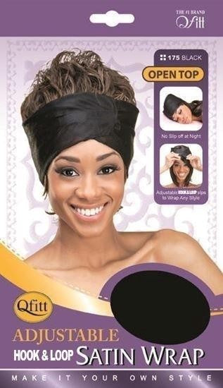 Qfitt Large Satin Bonnet (Black) – Atsha Hair