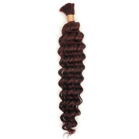 Burgundy Deep Wave Bulk Human Hair Extensions