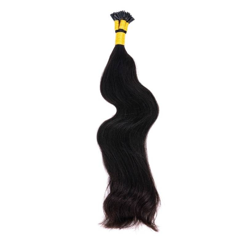 Indian Wavy Natural Black I-Tip